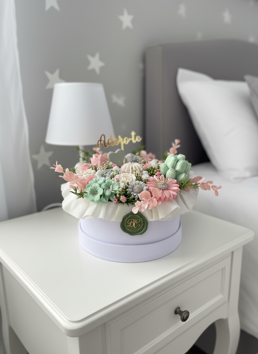 Caixa Veludo Branca Florida