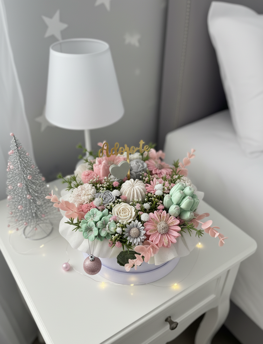 Caixa Veludo Branca Florida