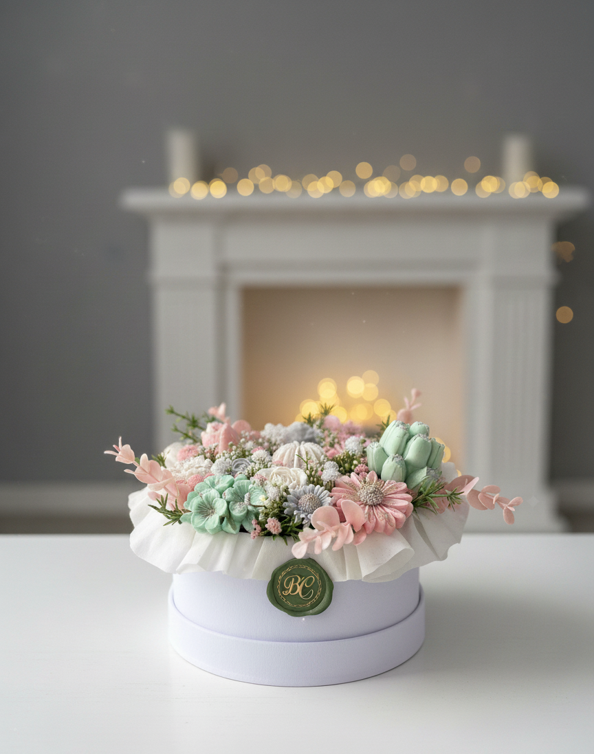 Caixa Veludo Branca Florida