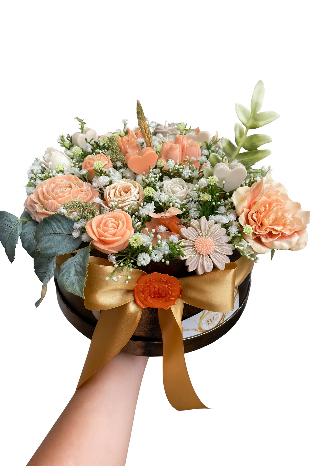 Caixa de Flores Alaranjada