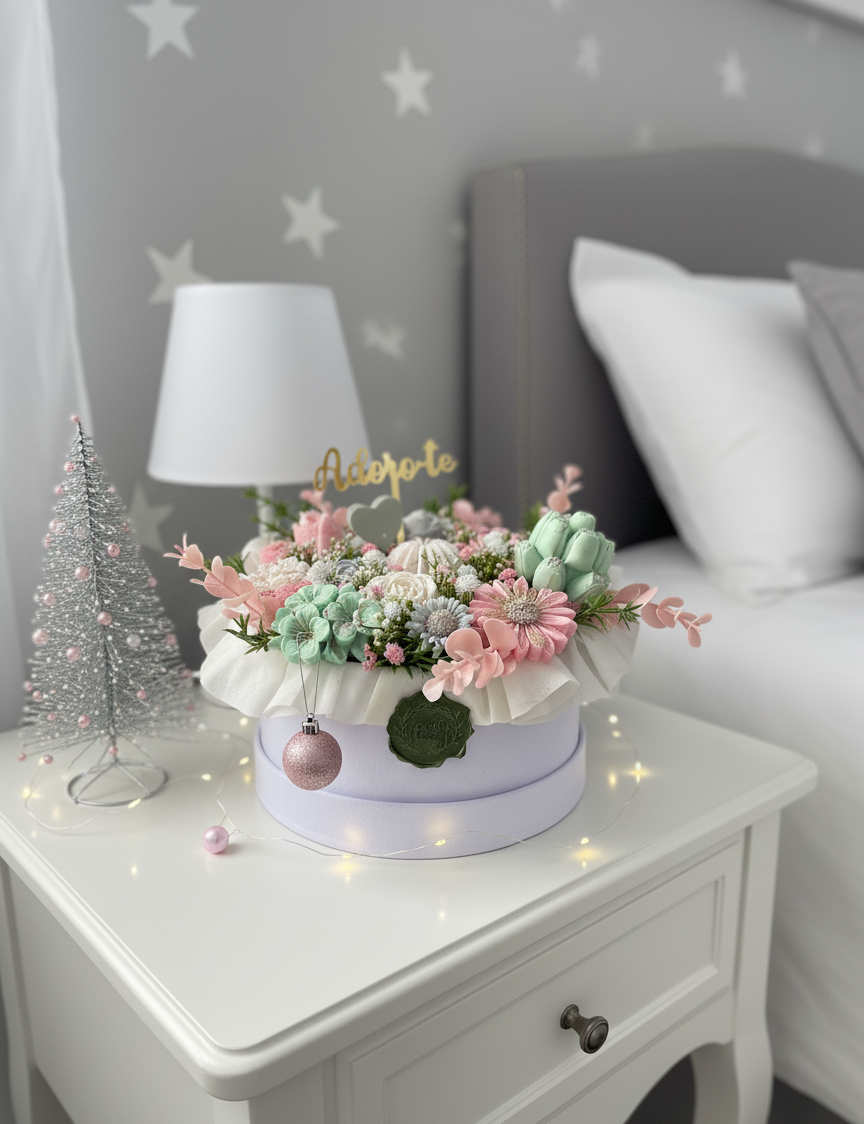 Caixa Veludo Branca Florida